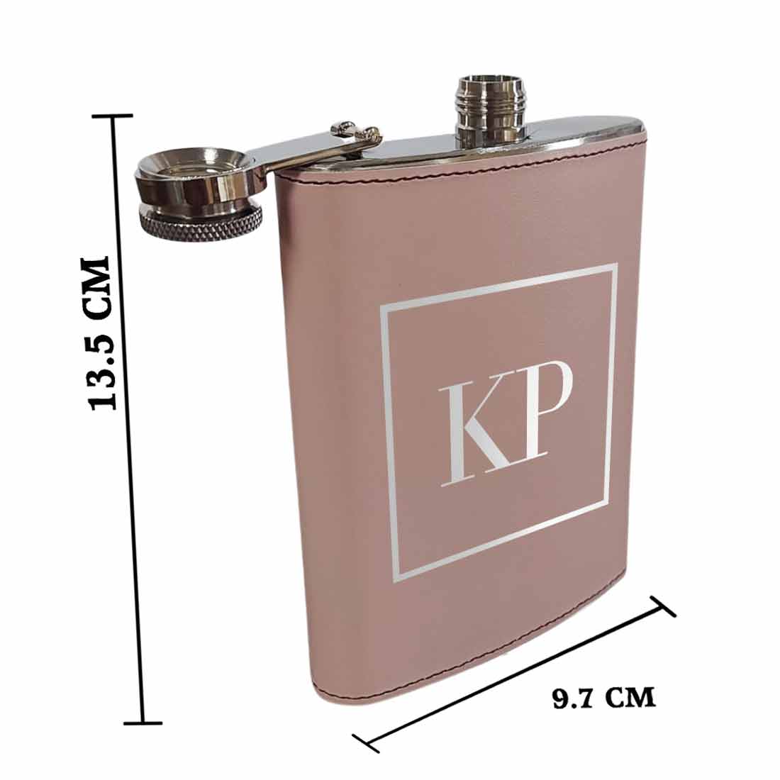 Pink Women's Custom Leather Alcohol Flask Stylish Hip Flasks With Monogram Classy Bridemaids Gifts 
