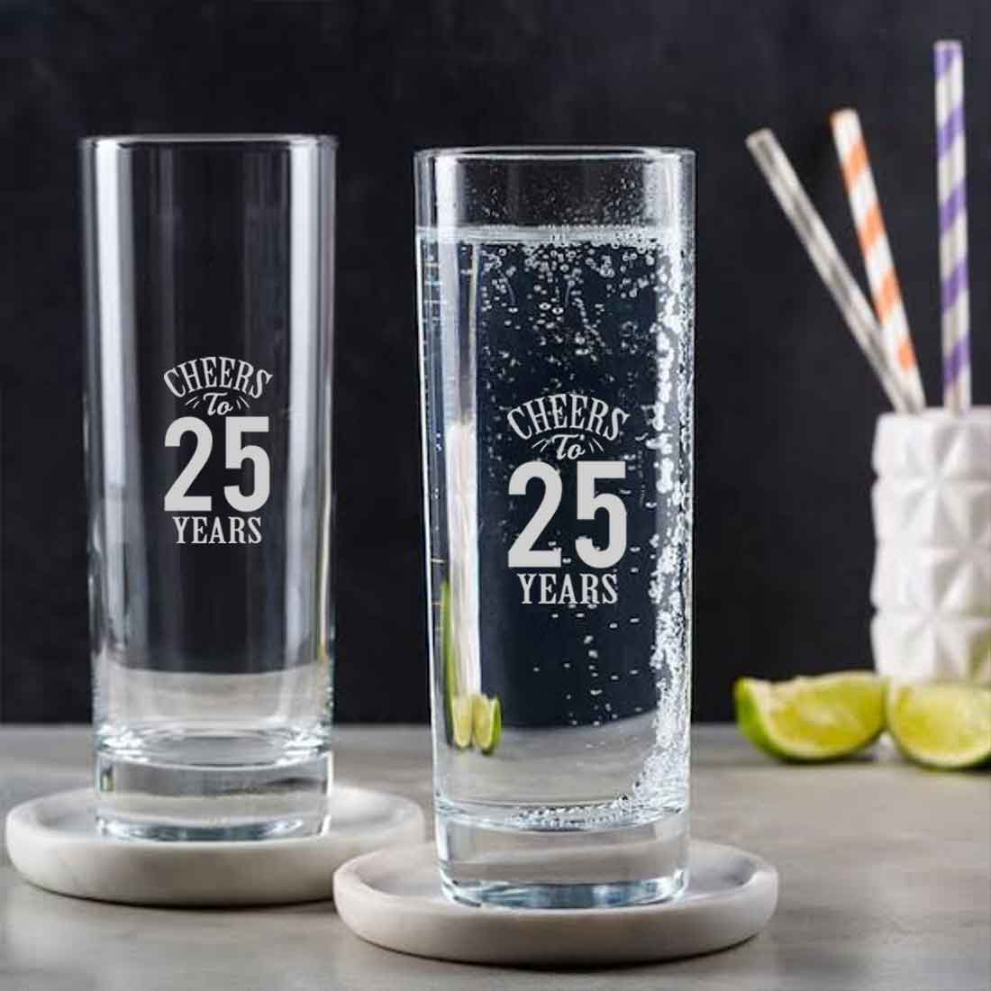 Cocktail Tall Glass Personalized with Years