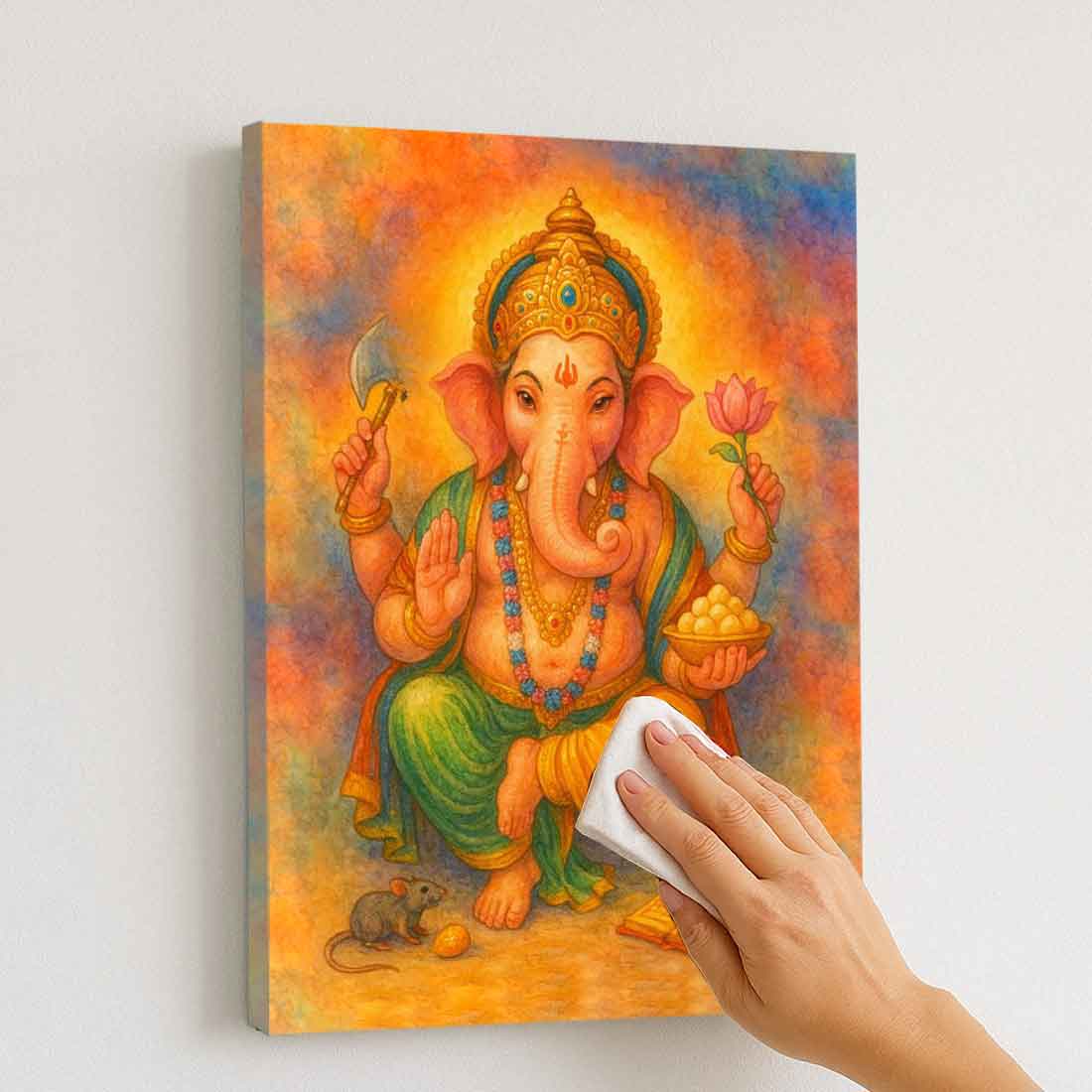 Beautiful Ganpati Photo Frame with LED Lighting & HD Clarity – Ideal for Home Temple, Office, or Gifting