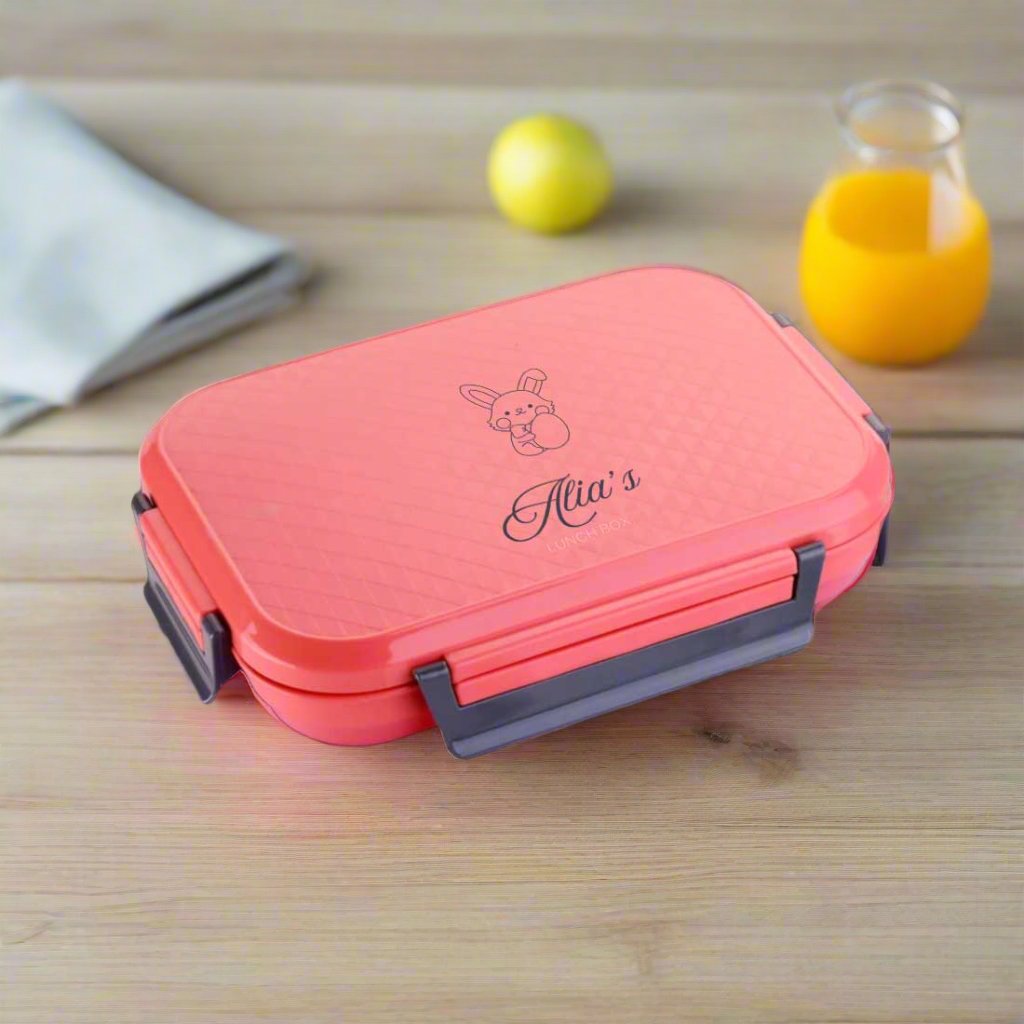 Customized Lunch Box - Pink Stainless Steel Tiffin Box