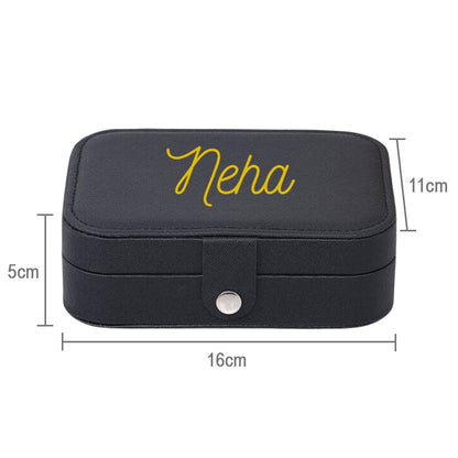 Personalized Jewellery Box Organizer For Travel jewelry Case for Earrings Pendant - Add Name