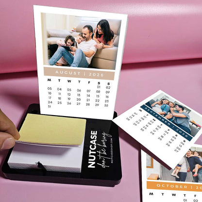 Calendar on Desk with Photo and Pen Stand (including Pen) and Slot for Post-its (Post Its 1 set Included)