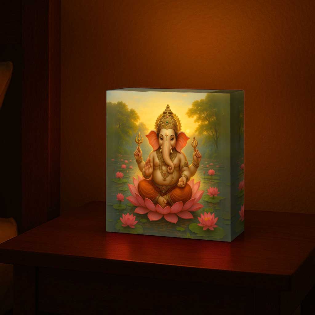 Ganpati LED Light Lamp – Divine Ganesha Night Light for Home Temple, Table or Wall Décor