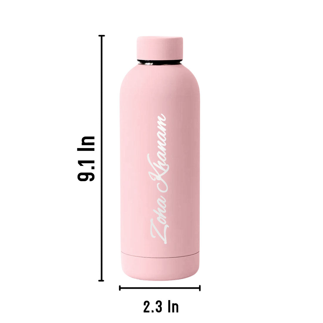 Stainless Steel Water Bottle with Names 500ml Double Insulated Bottles for Office Home Travel- BPA Free, Leakproof