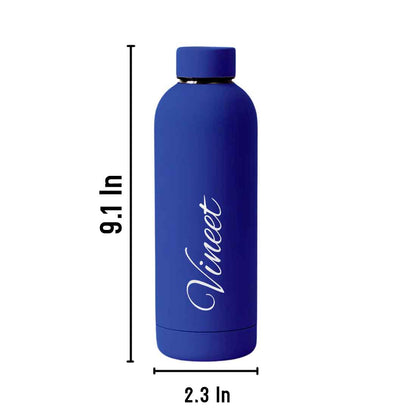 Stainless Steel Water Bottle with Names 500ml Double Insulated Bottles for Office Home Travel- BPA Free, Leakproof