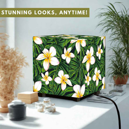 Nutcase Designer LED Lamp for Bedroom– Compact Cube Light for Home - Tropical