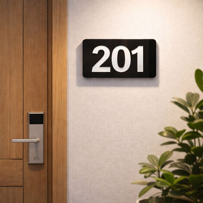 Professional Hotel & Villa Room Number Signs | Durable 3D Acrylic Room Number Board