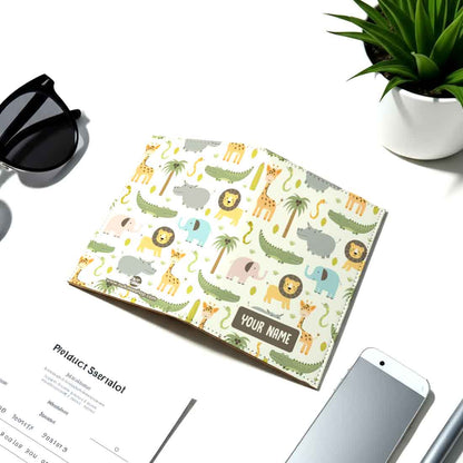 Customized Passport Cover with Baggage Tag Set for Children - Wild Animals