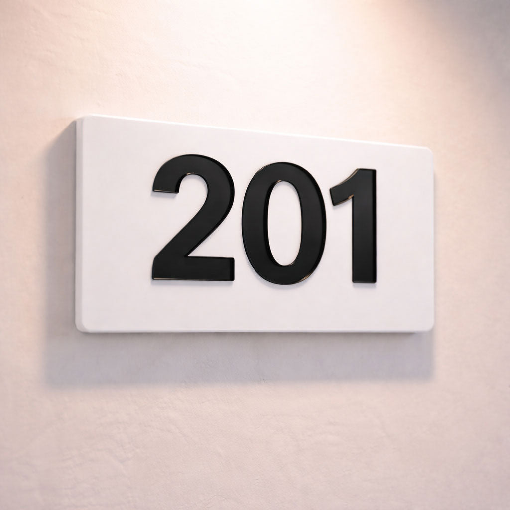 Professional Hotel & Villa Room Number Signs | Durable 3D Acrylic Room Number Board