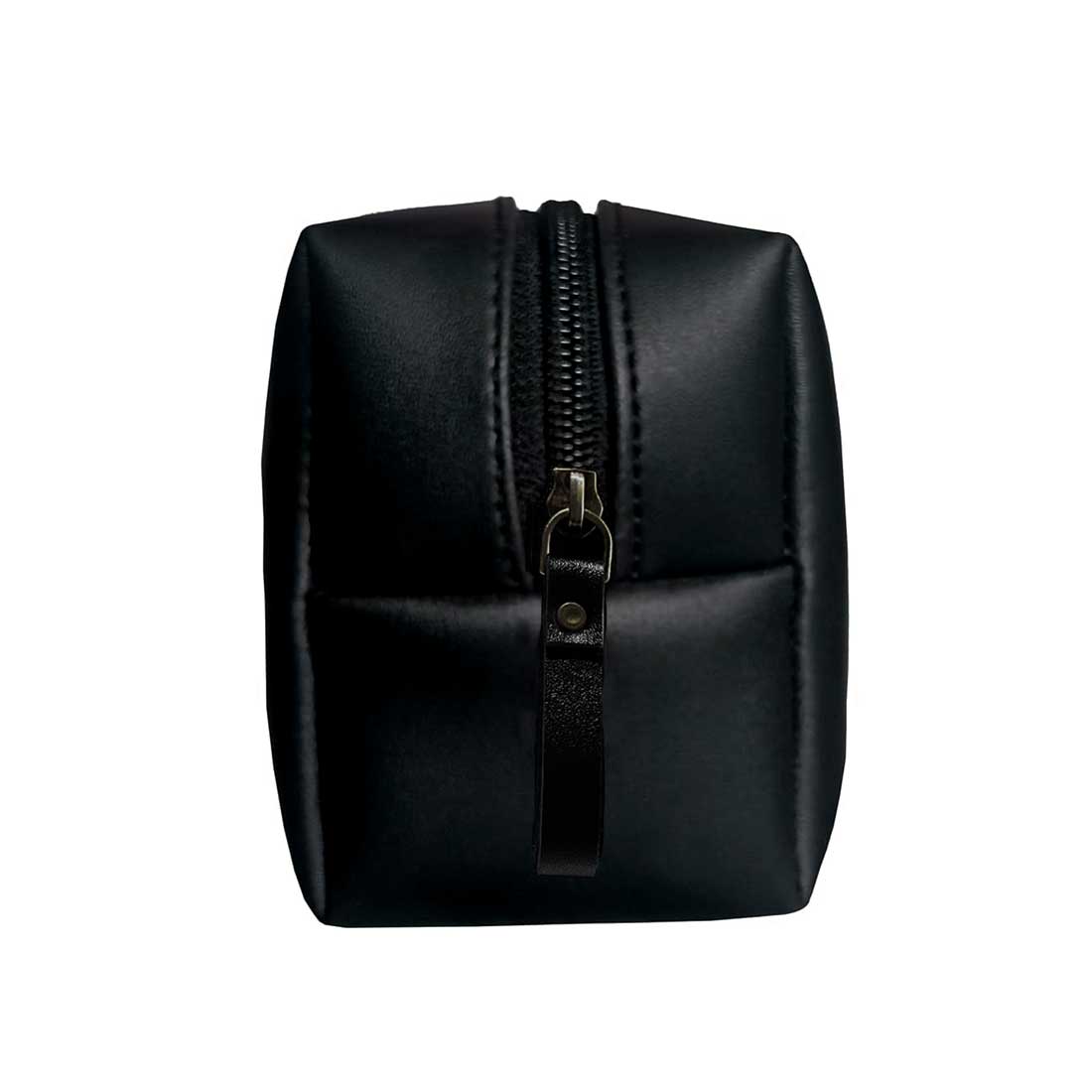 Traveling Pouch with Name - Black Leather Organizer Pouch