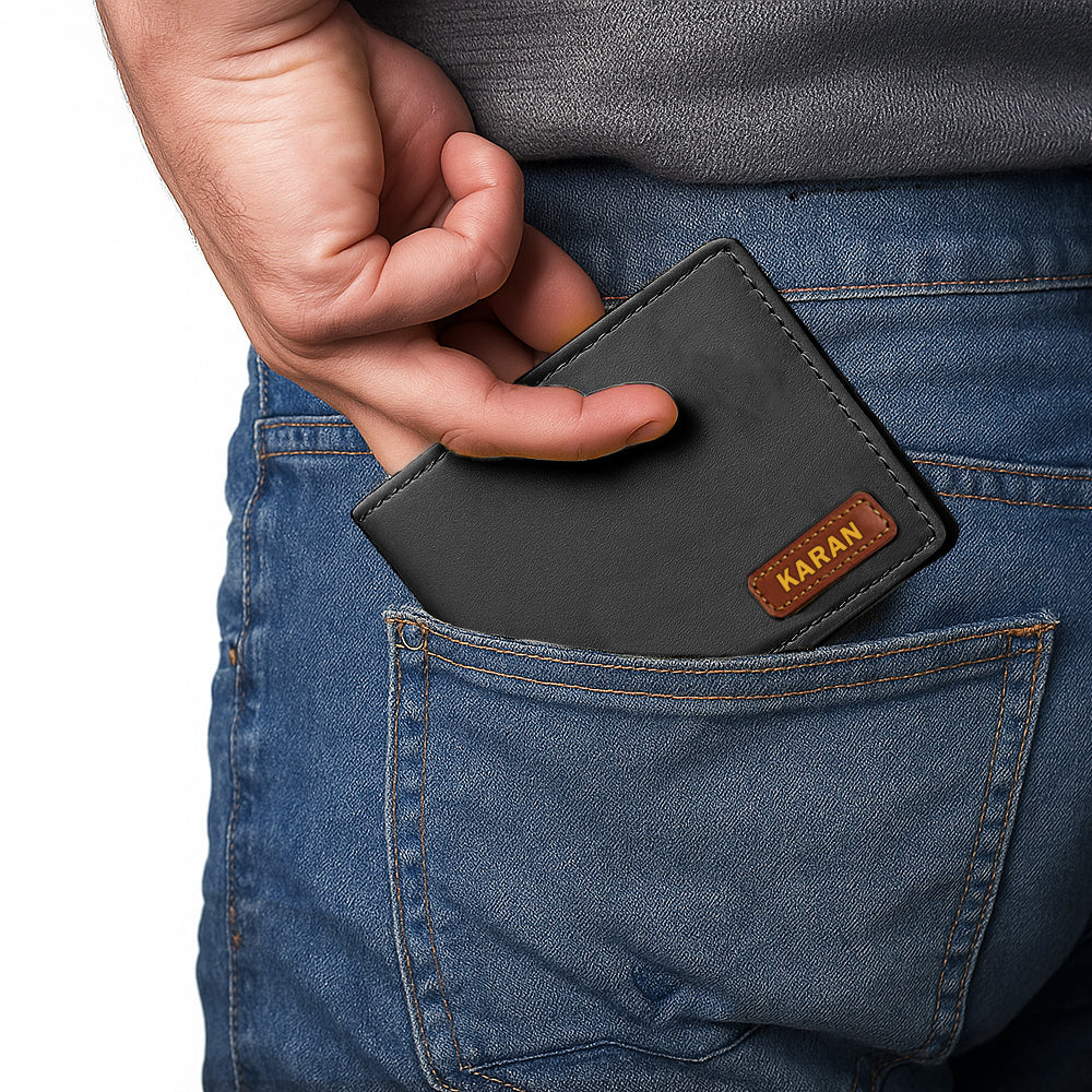 Custom Wallet for Men – Genuine Leather Premium Wallet with 9 Card Slots, Flip iCard Slot & 2 Cash Compartments