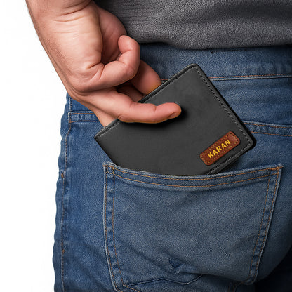 Custom Wallet for Men – Genuine Leather Premium Wallet with 9 Card Slots, Flip iCard Slot & 2 Cash Compartments