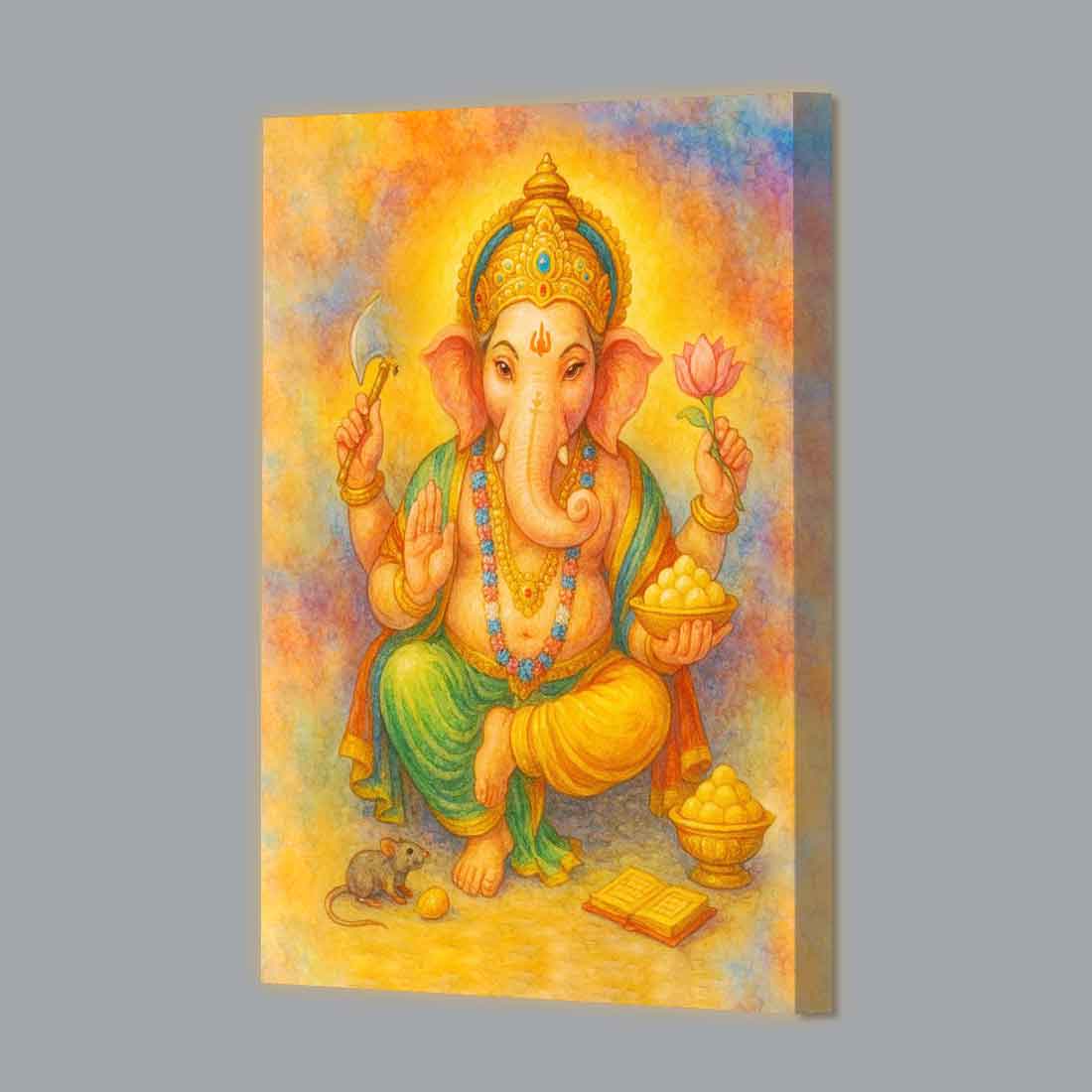 Beautiful Ganpati Photo Frame with LED Lighting & HD Clarity – Ideal for Home Temple, Office, or Gifting