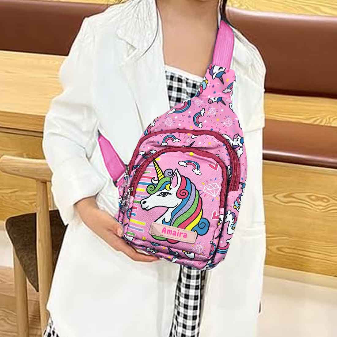 Customized Small Crossbody Bag for Kids' Unicorn-Themed Nutcase