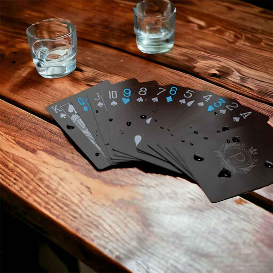 Personalized Premium Poker Cards Decks - Non-Tearable Waterproof Black Poker Card