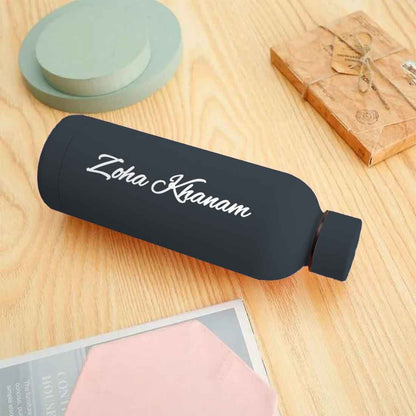 Stainless Steel Water Bottle with Names 500ml Double Insulated Bottles for Office Home Travel- BPA Free, Leakproof