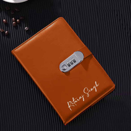 Nutcase Personal Diary with Lock-Combination Lock Faux Leather Diary