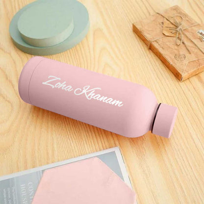 Stainless Steel Water Bottle with Names 500ml Double Insulated Bottles for Office Home Travel- BPA Free, Leakproof