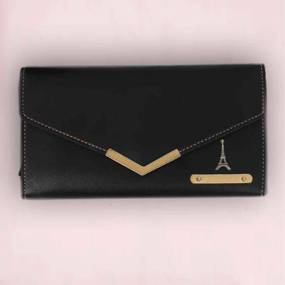 Womens Personalised Wallet with Charms - Faux Leather Clutch Purses for Ladies