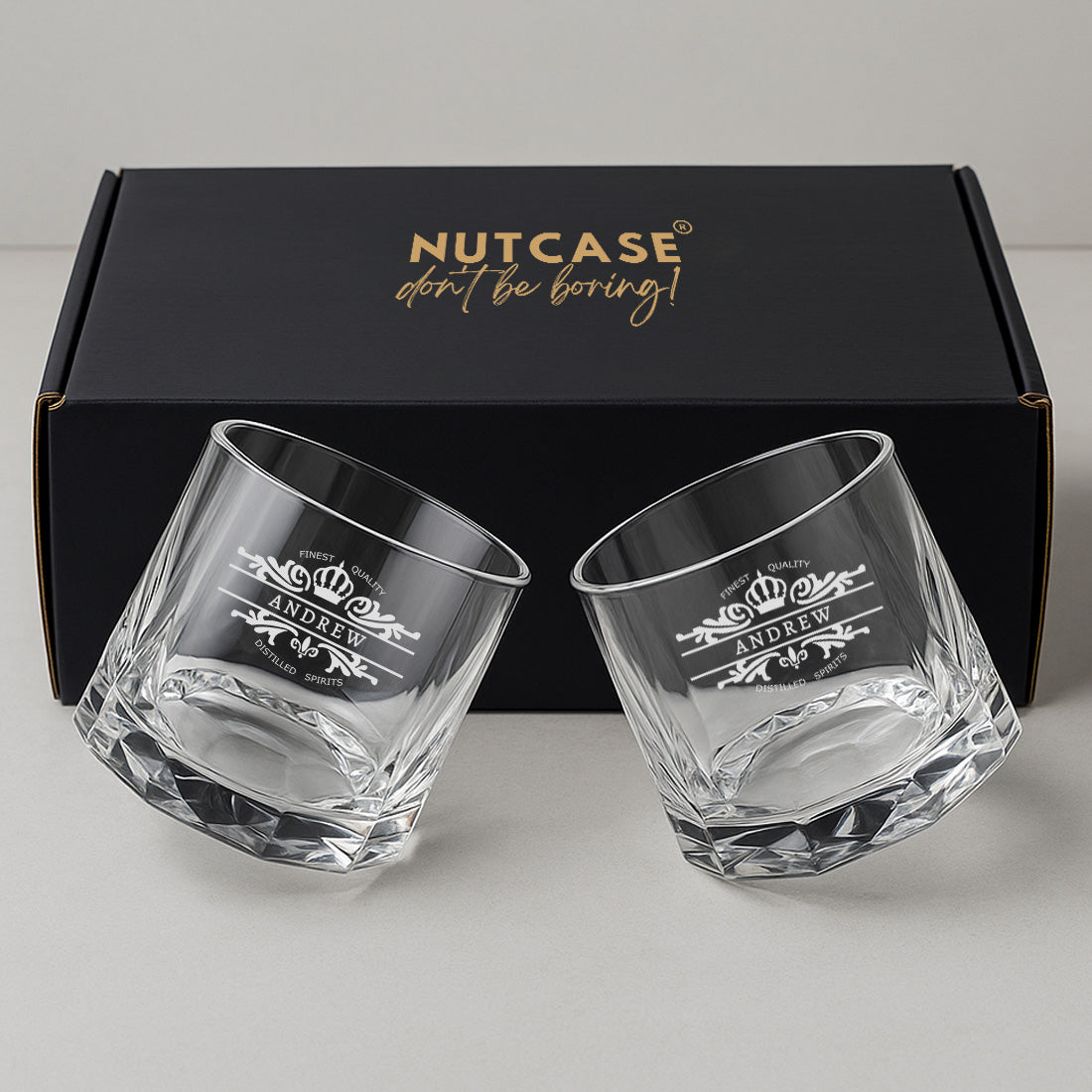 Custom Scotch Whiskey Glasses – Premium Engraved Diamond-Cut Whisky Glass, Gift for Men, Birthdays & Barware Lovers