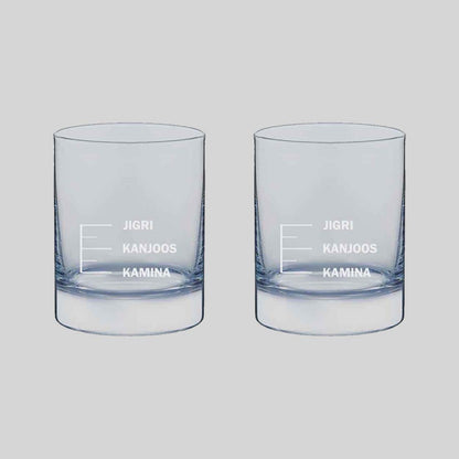 Whiskey Glasses Liquor Glass-  Anniversary Birthday Gift Funny Gifts for Husband Bf - KAMINA KANJOOS JIGRI