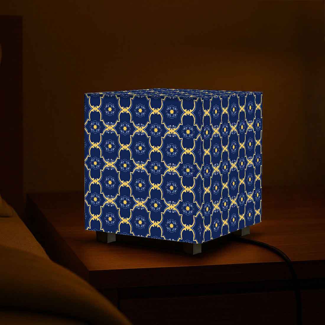 Nutcase Designer Table Lamp for Bedroom – Compact Cube LED Light for Home - Geometric