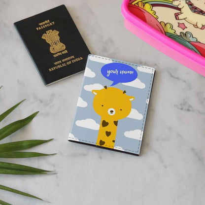 Personalized Passport Cover Travel Luggage Tag - Cute Giraff