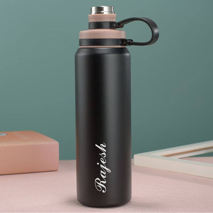 Personalized Stainless Steel Water Bottle 800ml – Double Wall Vacuum Insulated Hot & Cold Bottle for Gym, Office & Travel