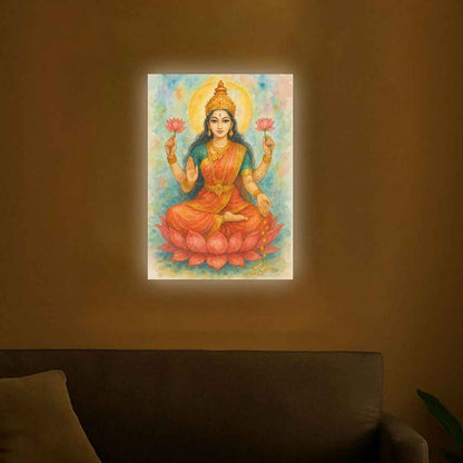 Goddess Laxmi LED Wall Fame - Laxmi Devi Light Photo Frame