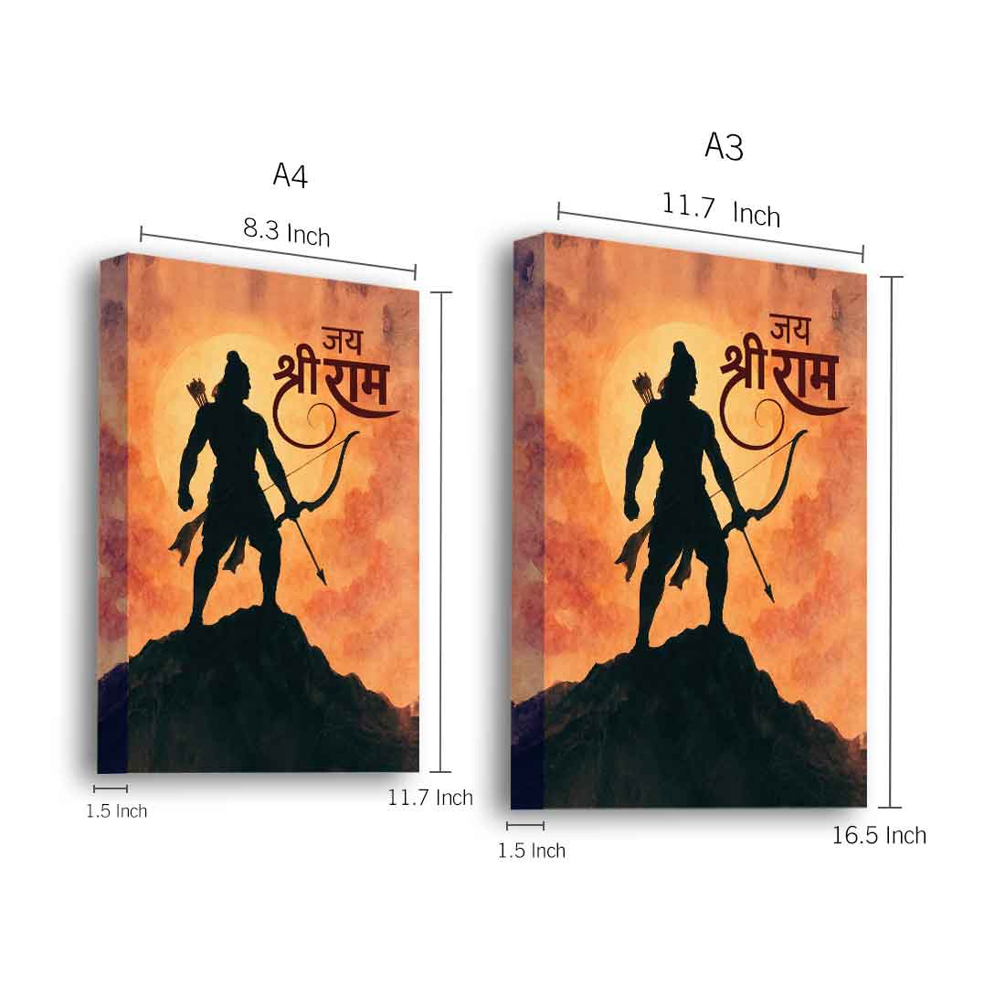 LED Ram Wall Art Photo Frame for Home Temple & Spiritual Decoration