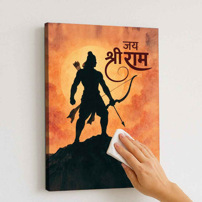 LED Ram Wall Art Photo Frame for Home Temple & Spiritual Decoration