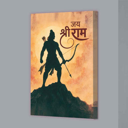 LED Ram Wall Art Photo Frame for Home Temple & Spiritual Decoration