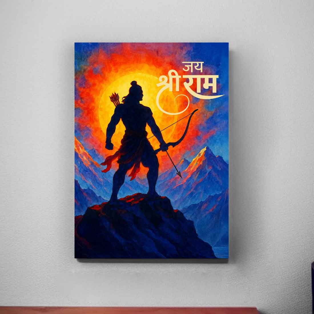 Divine Shree Ram Photo Frame with LED Light – Acrylic Wall Art for Home & Office