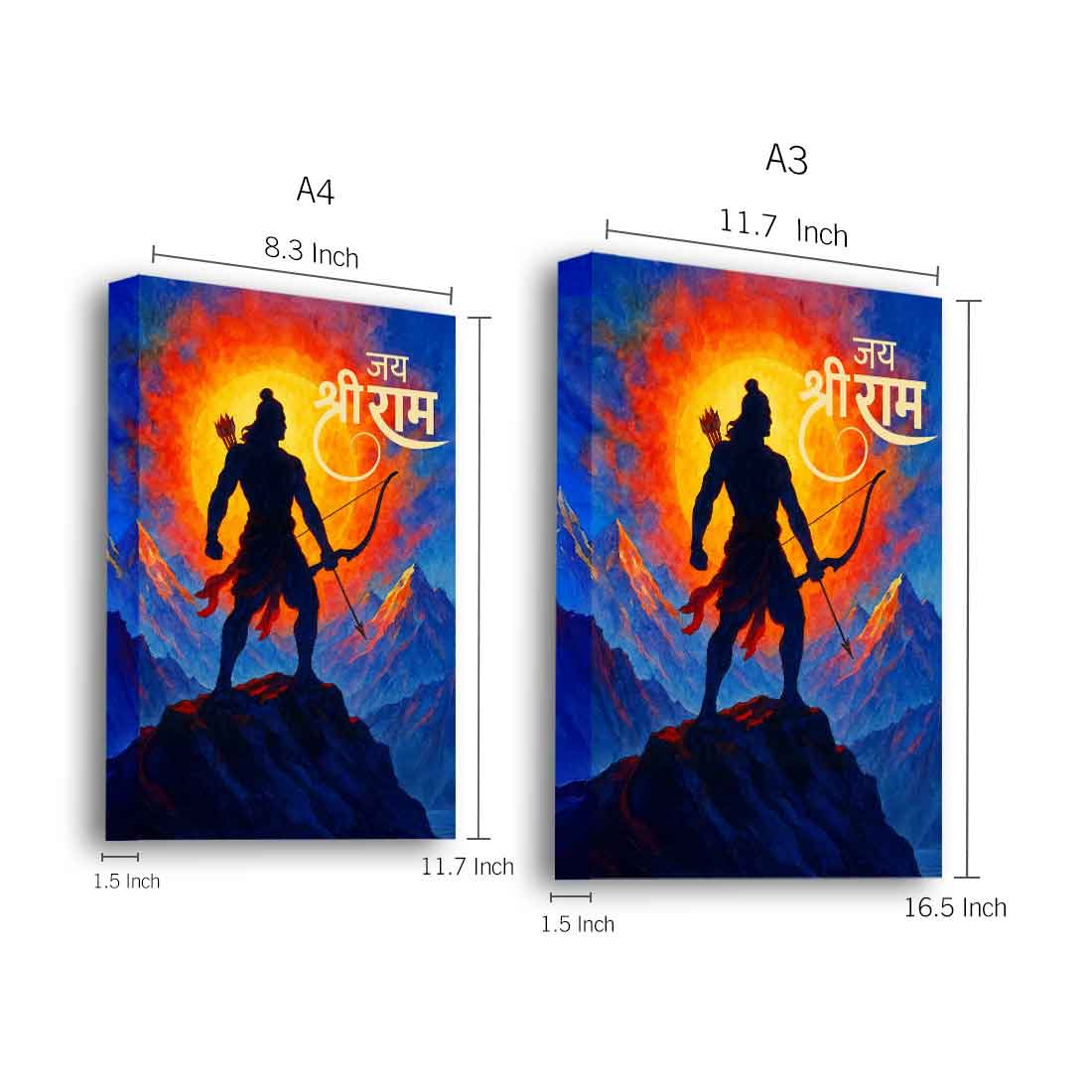 Divine Shree Ram Photo Frame with LED Light – Acrylic Wall Art for Home & Office