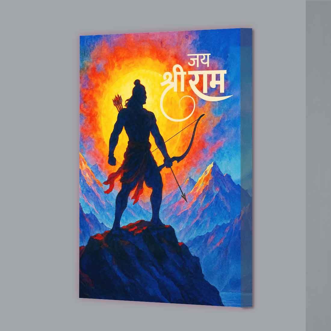 Divine Shree Ram Photo Frame with LED Light – Acrylic Wall Art for Home & Office