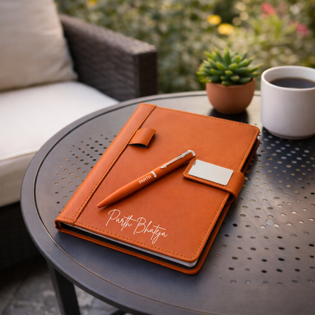 Customized Diary with Name Matching Engraved Pen | Premium Leatherette Diary with Name Black Gift Box