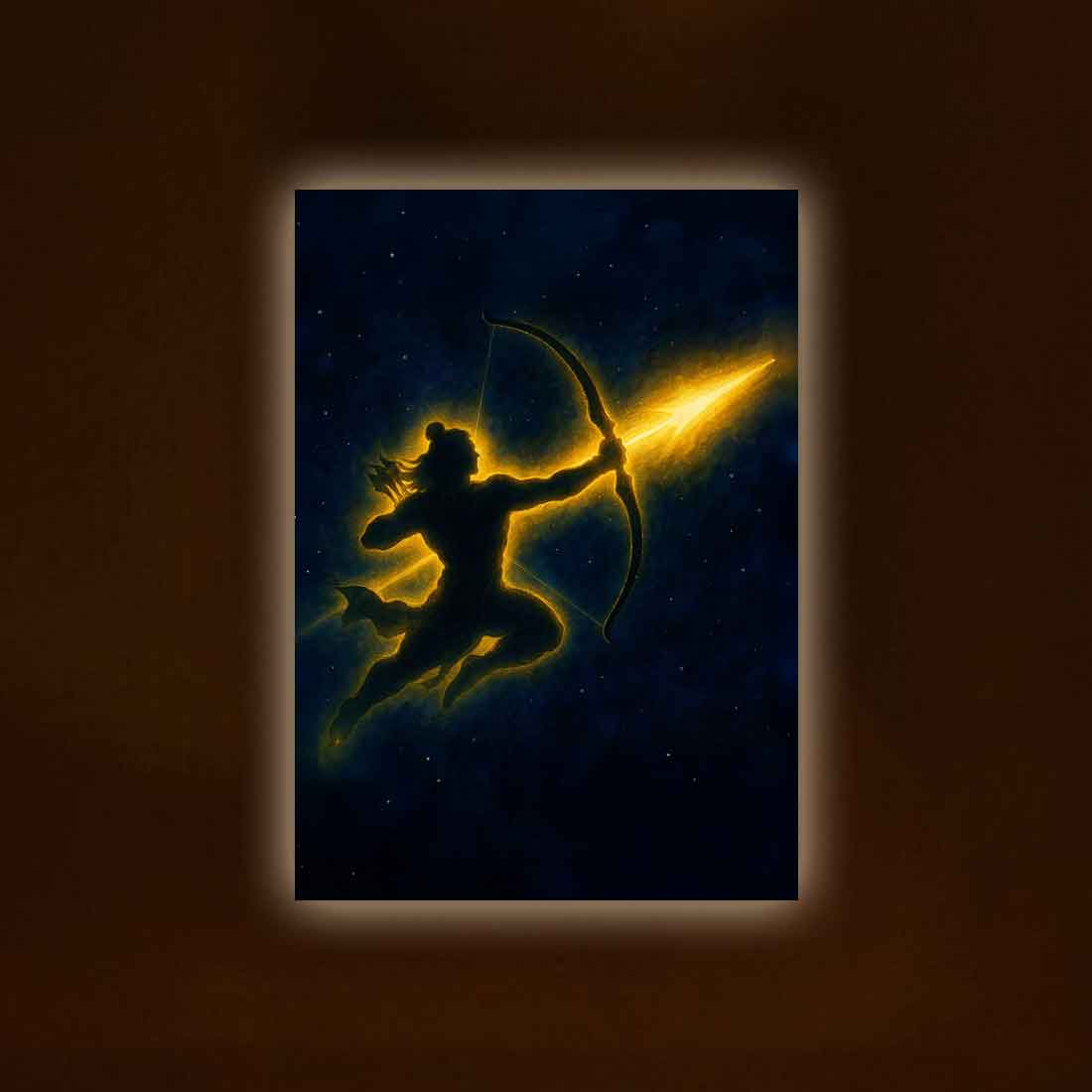 LED Lord Ram Photo Frame for Home Temple & Wall Décor