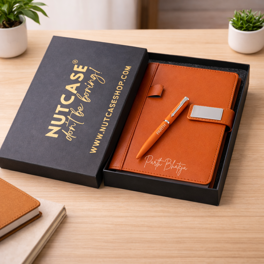 Customized Diary with Name Matching Engraved Pen | Premium Leatherette Diary with Name Black Gift Box