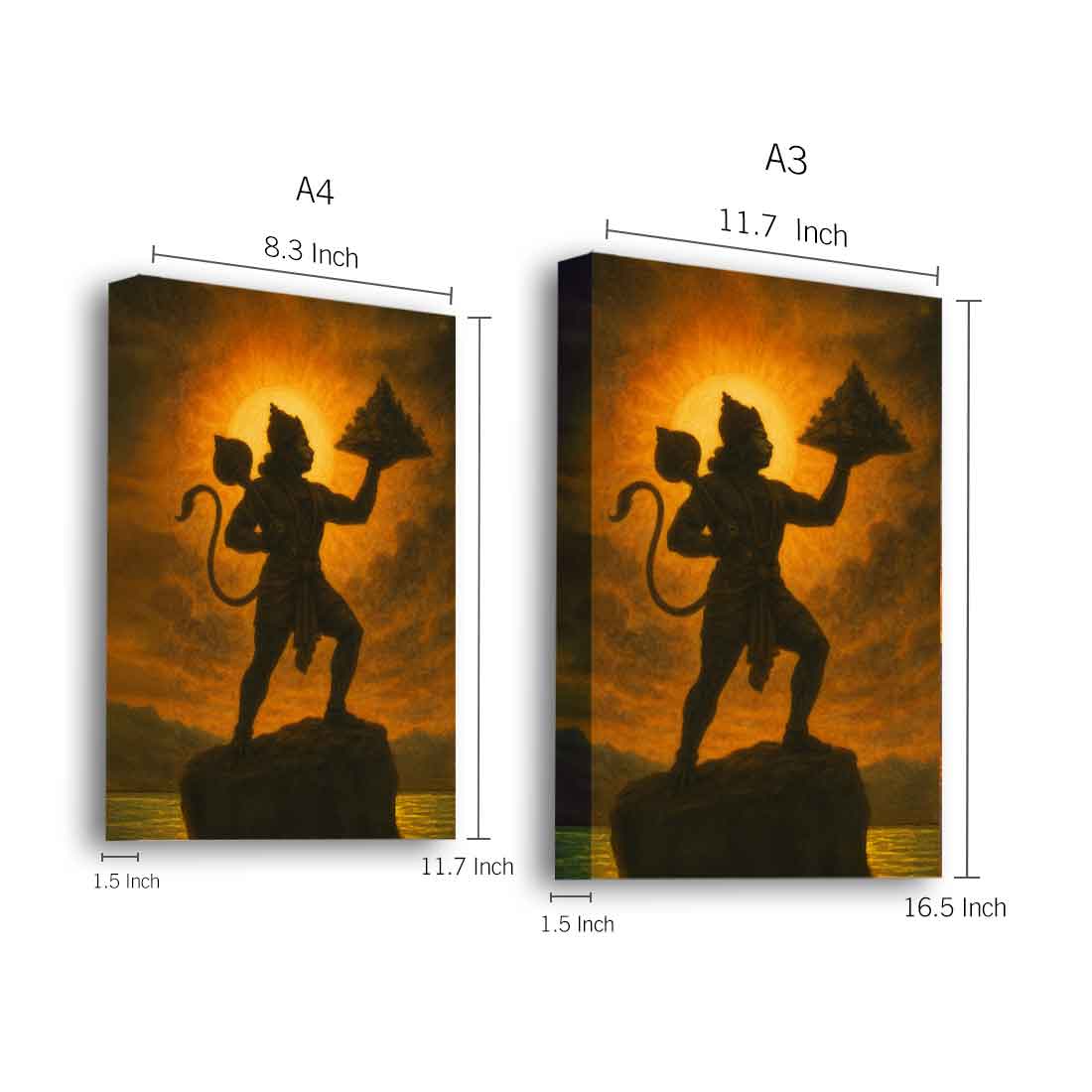 Hanuman Photo Frame with LED Light – Divine Wall Décor for Home & Pooja Room