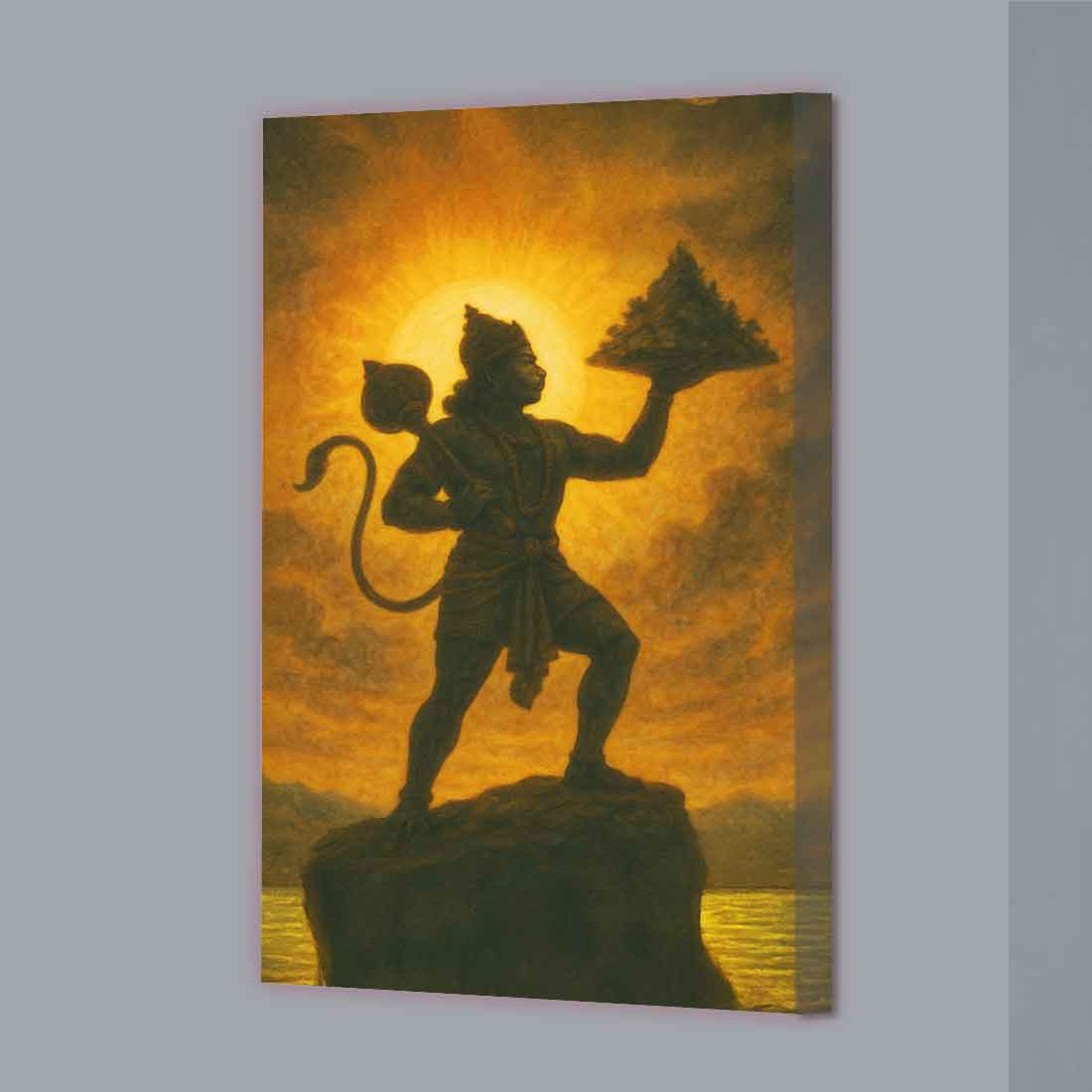 Hanuman Photo Frame with LED Light – Divine Wall Décor for Home & Pooja Room