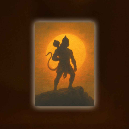 Divine Hanuman Ji Photo Frame LED Wall Décor for Living Room, Office & Mandir