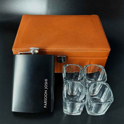 Personalized Engraved Hip Flask for Men - Gift for Husband - Add Name