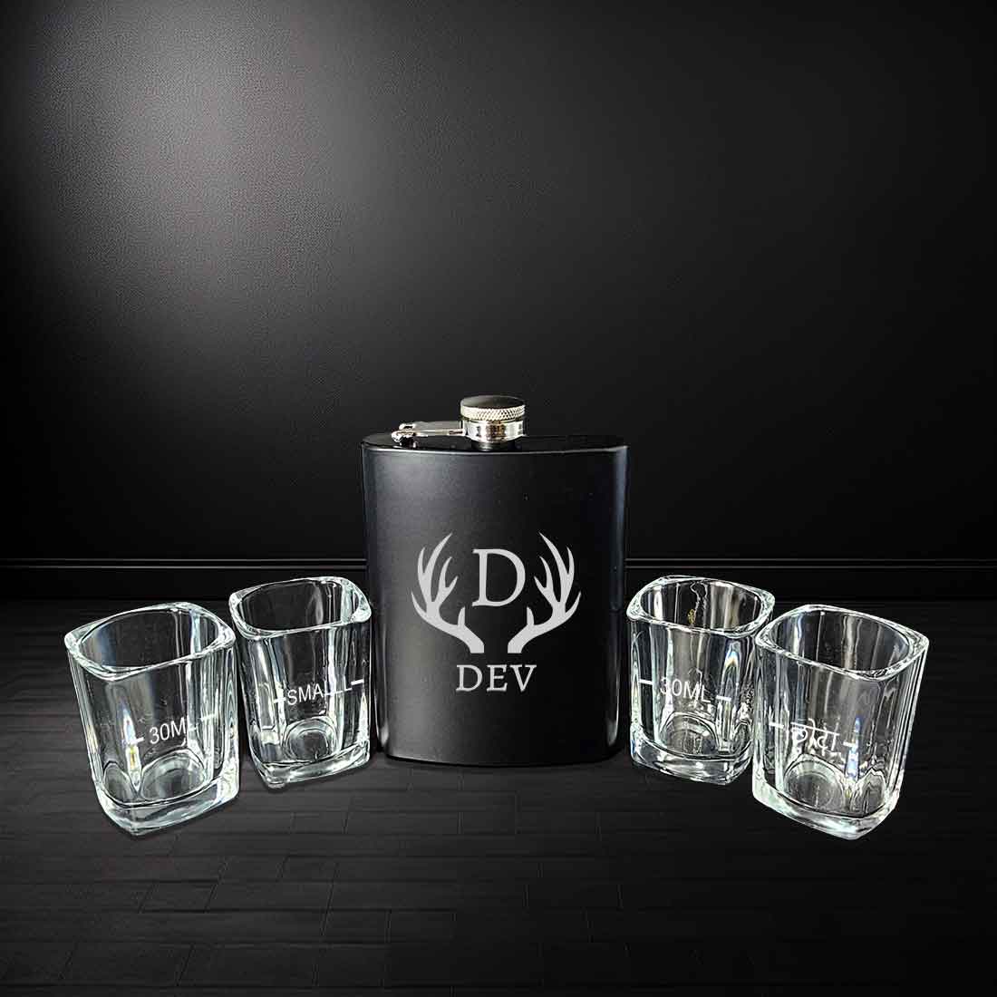 Personalized Whiskey Flask With Name Stainless Steel Hip Flask With Funnel 236 ML