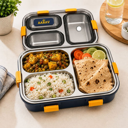 Personalized Kids Stainless Steel Lunch Box – 3-Compartment Leak-Proof