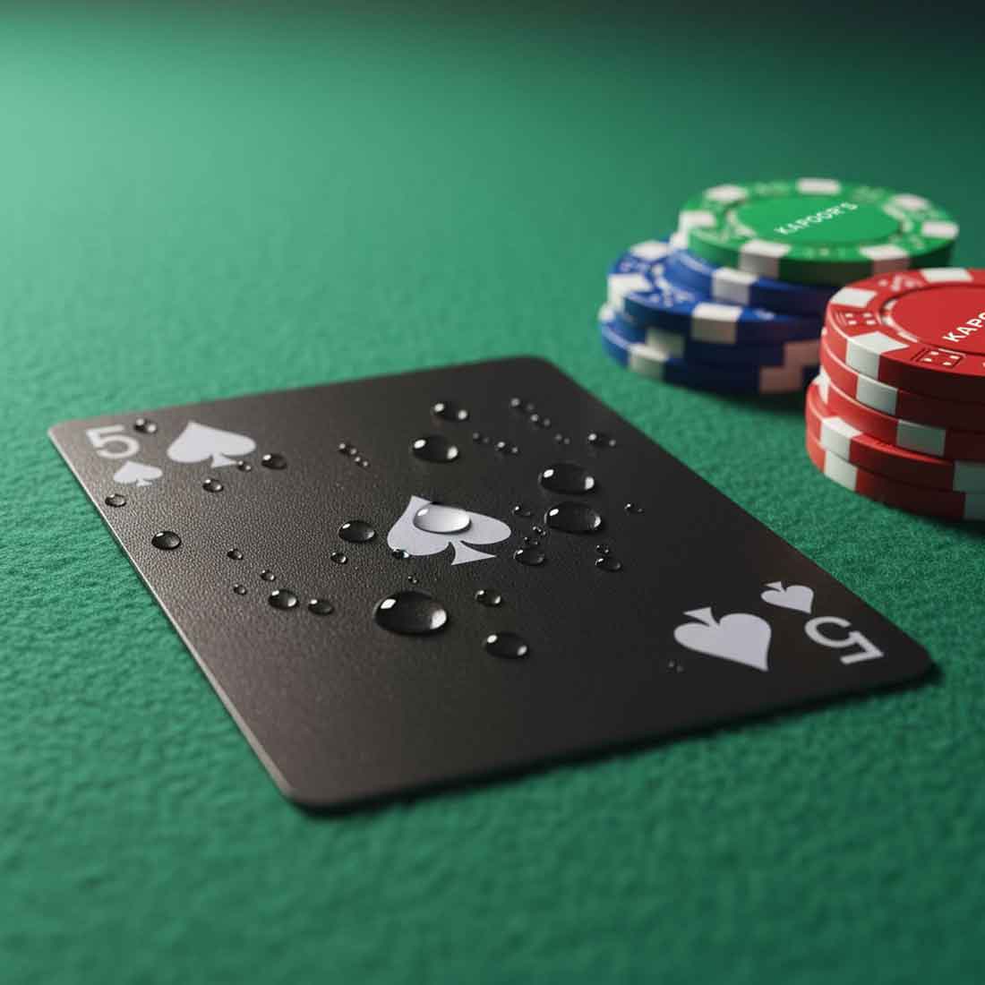 Ceramic Personalized Poker Chips - Premium Poker Coin with Playing Cards Non-Tearable & Waterproof (100/200/300 in 5 Colors-Colors as per availability)