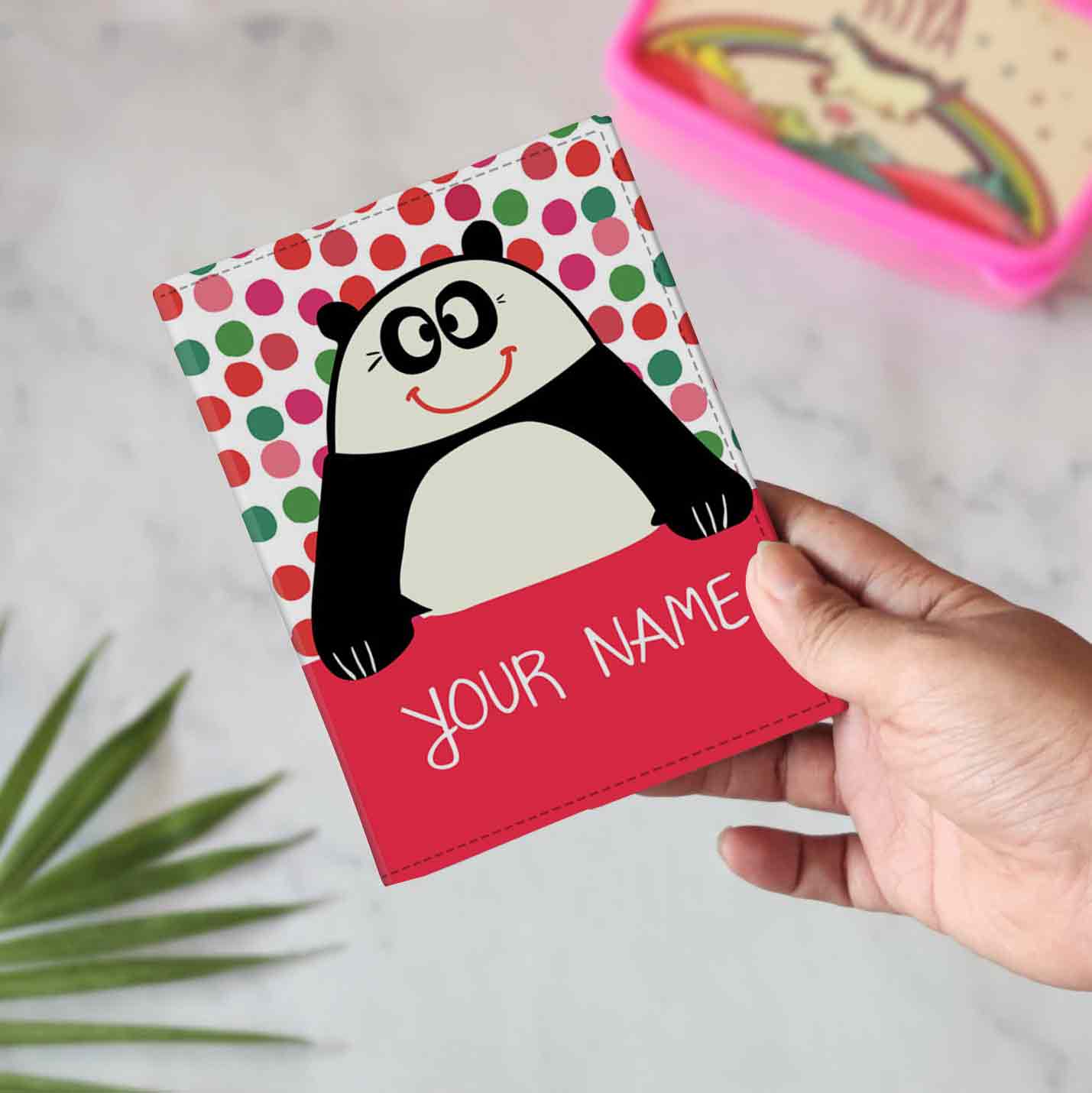 Customized Passport Cover and Luggage Tag Set for Kids  - Cute Panda