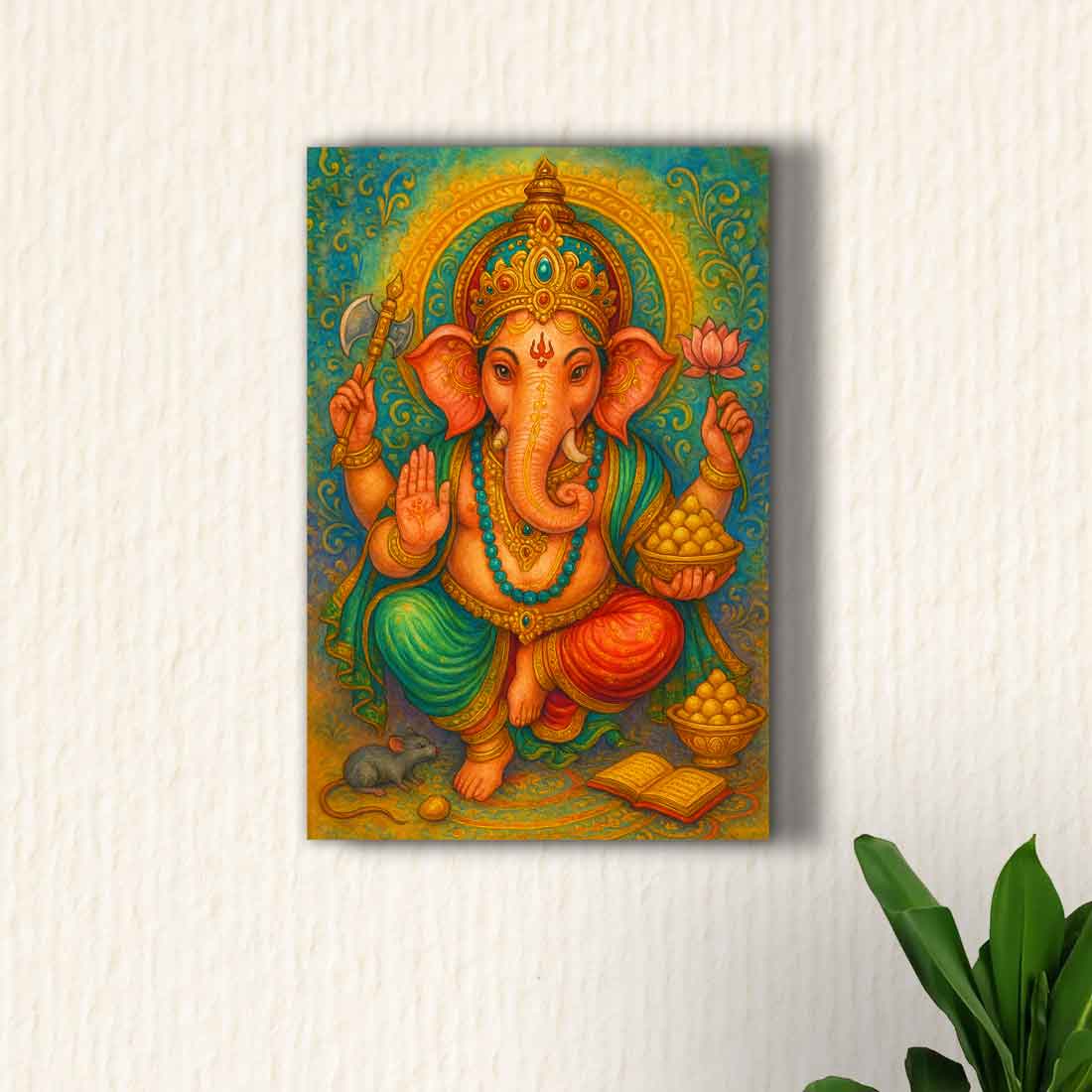 Ganesh Lighting Photo Frame with HD Print – Glowing LED Decor for Home Temple or Gifting