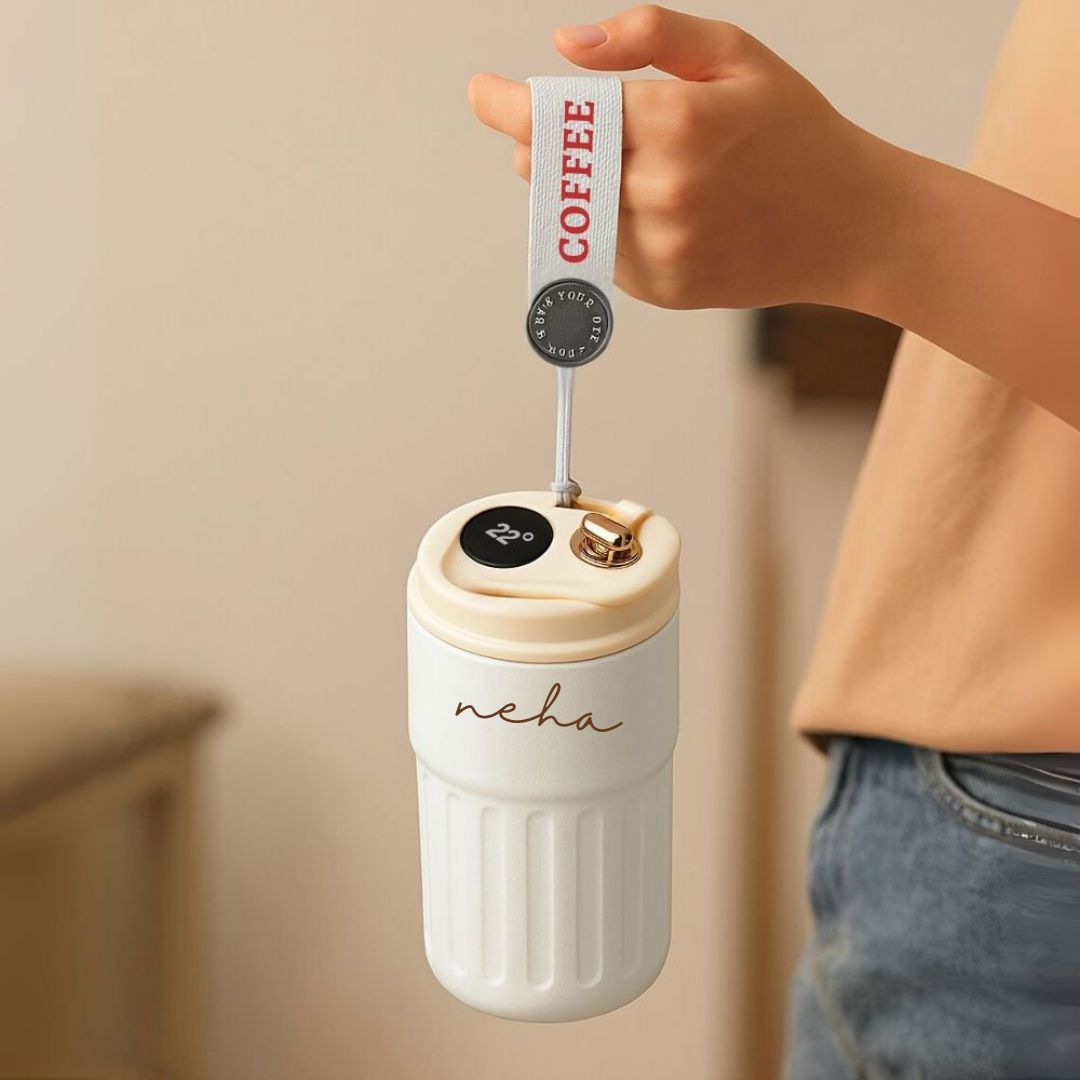 Nutcase Coffee Cup Temperature Display-500ml Insulated Coffee Flask Made with 304 Stainless Steel
