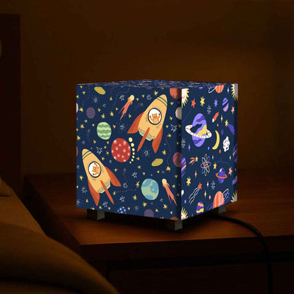 Space Rocket Children's Bedroom Lamp – Fun Galaxy Theme Night Light for Kids