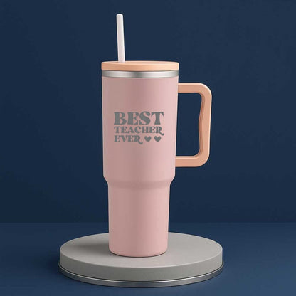 Teacher Day Gift Insulated Tumbler 1200ml with Straw and Lid Large Travel Cups